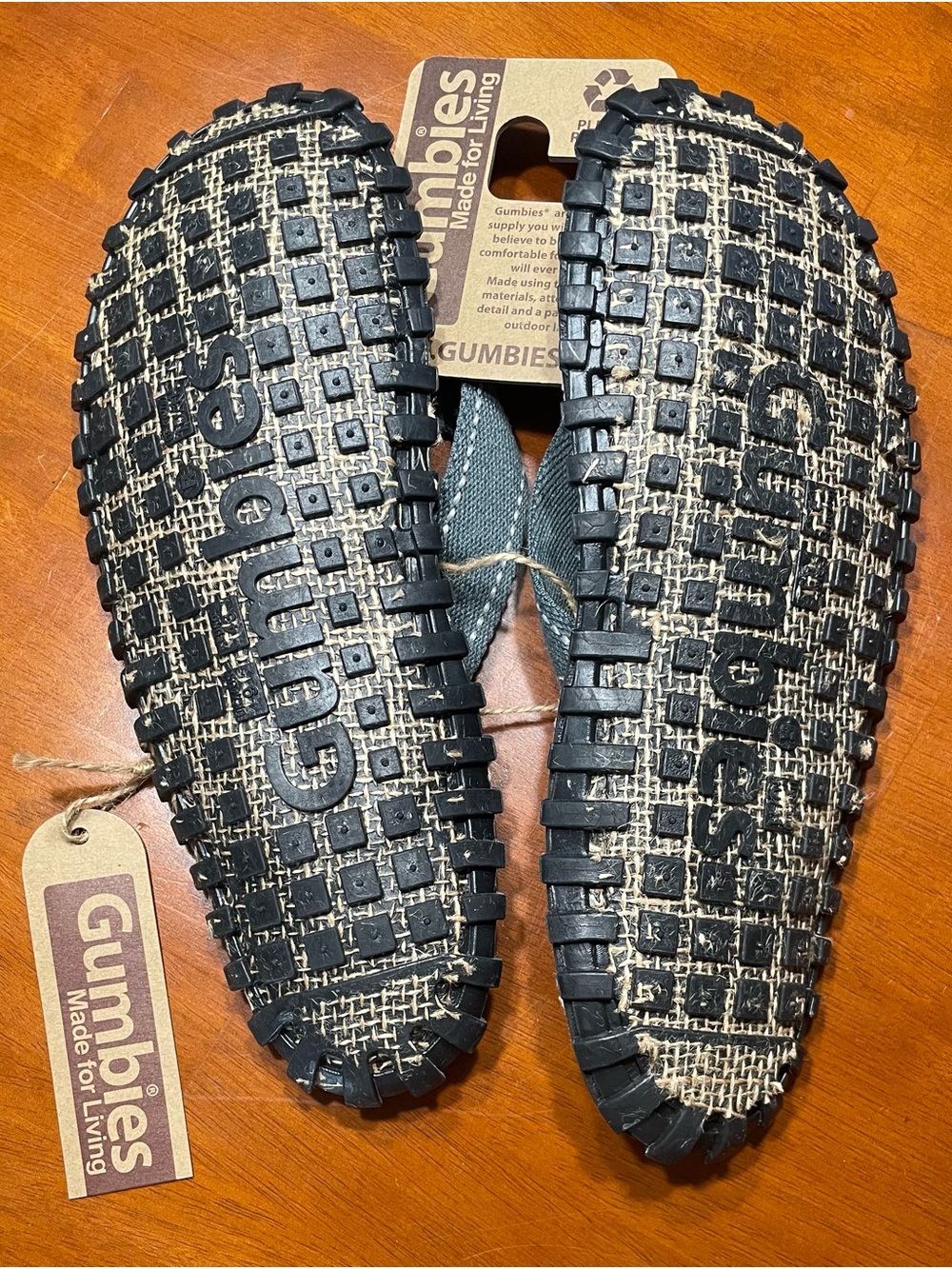 Men's Gumbies Islander Gray Canvas Flip-Flops - Comfort Beach Sandals - Picture 3 of 3